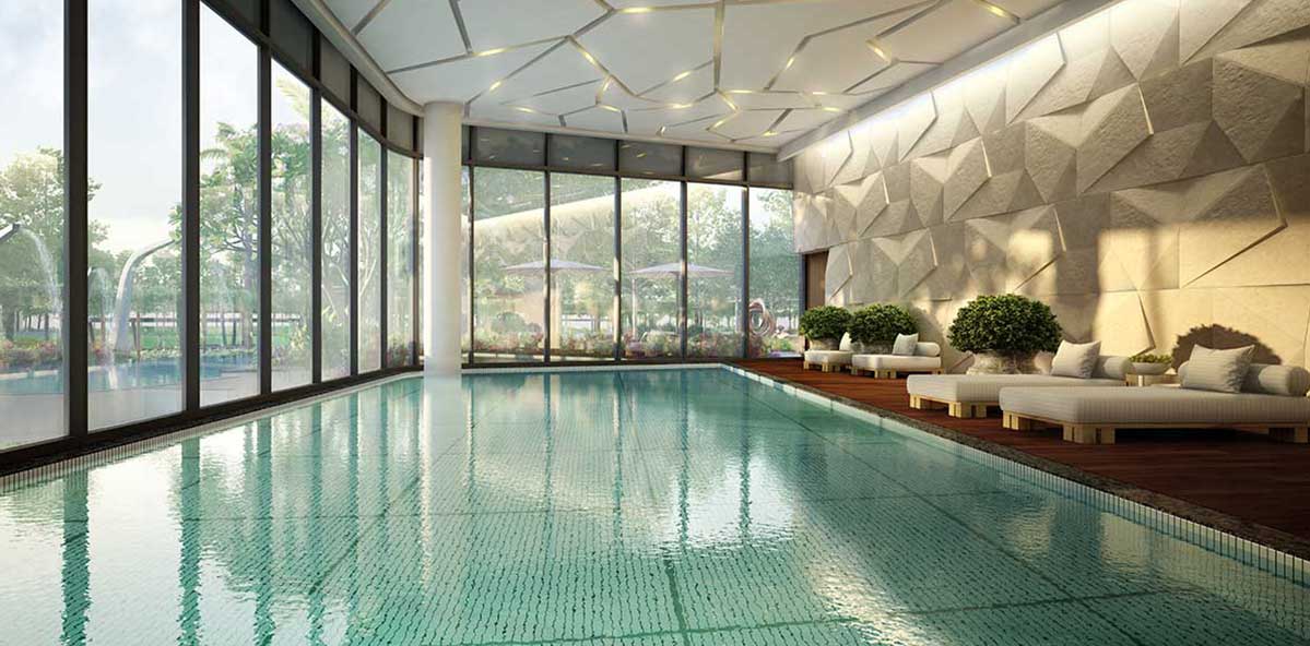 Temperature controlled interior swimming pool image